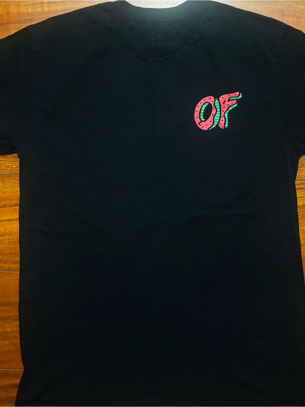Odd Future Black Tee with Pink & Green OF Logo